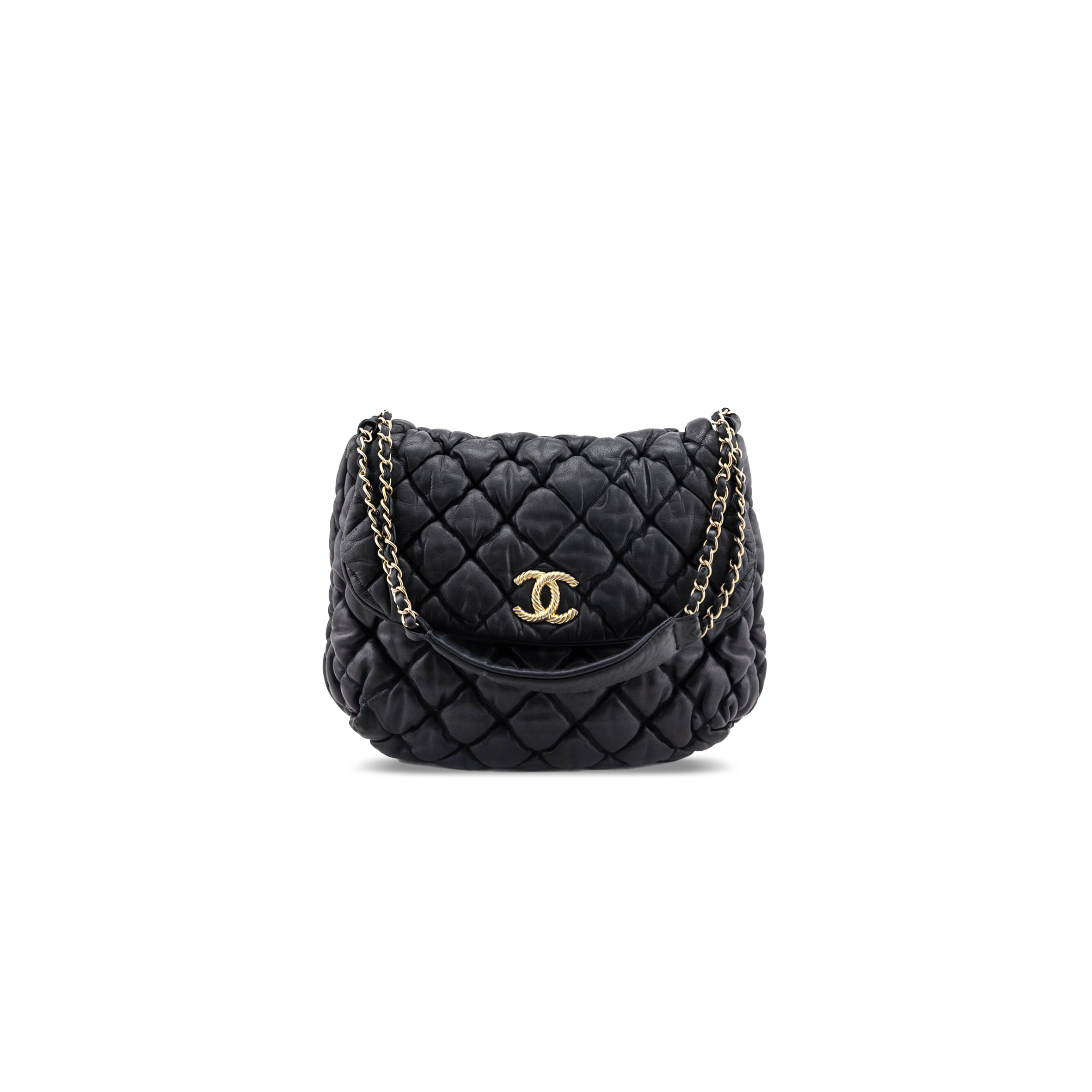Ch*el bubble large quilted lambskin flap bag 129090 (38*20*10cm)